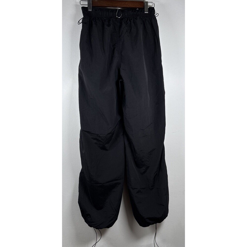 Love Tree Black Parachute Cargo Pants Womens S Y2K Gorpcore 100% Nylon Utility - Picture 5 of 16